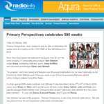 Radio Info article Primary Perspectives 500th show